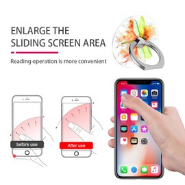 yicomon Cell Phone Ring Holder Grip, Cute Green Orange Dragonfly Finger Ring Stand 360 Degree Rotation Universal Cell Phone Back Hand Grip Finger Ring Kickstand