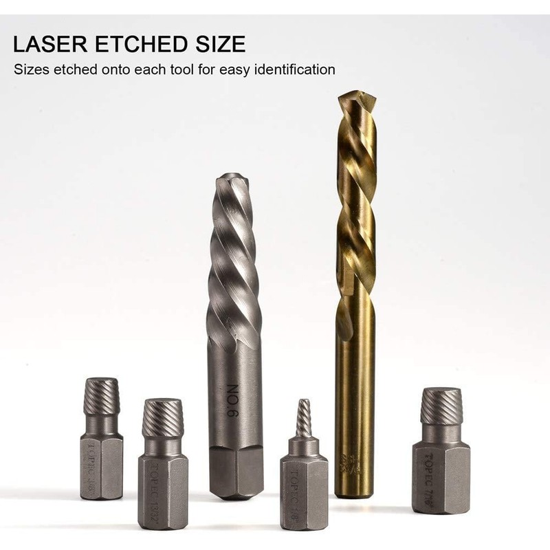 Topec 35-Piece Screw Extractor and Left Hand Drill Bits Set,