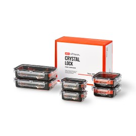 gotman Airtight Food Storage Containers with Lids Gift Set (6 pack) BPA-Free | Clear | Microwave, Freezer and Dishwasher Safe | Leak-Proof | Kitchen Fridge Organizer Fruit Boxes | Fresher Food