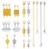 lasuroa 16pcs Magnetic Jewelry Clasps & Chain Extenders, Gold Silver