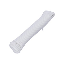HELPMATE Nylon Rope 5 mm White Self-Luminous - All-Purpose Rope for Crafts & Outdoor Activities - Suitable as a Tension Rope, Tent Cord, Washing Line etc. - Weather-Resistant & Floatable (1 x 15 m)