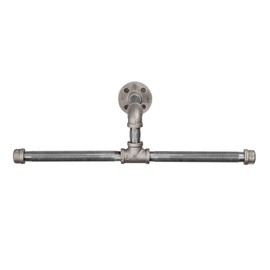 PIPE DECOR Black Steel Wall-Mounted Tee-Style Clothing Rack Kit, DIY Industrial Pipe Coat Rack