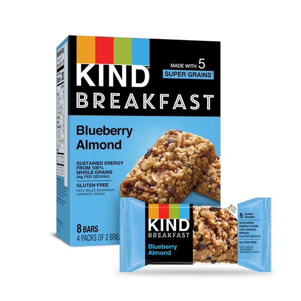 KIND Breakfast Bars, Blueberry Almond, Gluten Free, 1.8oz, 32 Count