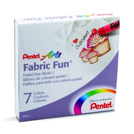 Pentel Fabric Fun Pastel Dye Stick (Pack of 7), Assorted Colors, PTS-7