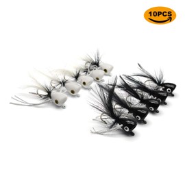 Bass Fly Popper Fly Fishing Popper Flies Kit Panfish Bass Fishing Popper Topwater Bait (Oversize Kit)
