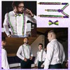 Alovez Sequin Braces Set Glitter Bow Tie Black Y Clip