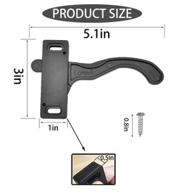 Right Hand RV Screen Door Latch, Right Hand Handle Kit Suitable for RV, Camper Motorhome, Travel Trailer Screen Door Latch