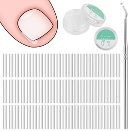 BUTBU 60 Pcs Ingrown Toenail Corrector Set, Toenail Straightener Strips with Toenail-Lifter, Pain-Free Ingrown toenail Treatment Correction Kit for Women and Men Foot Care