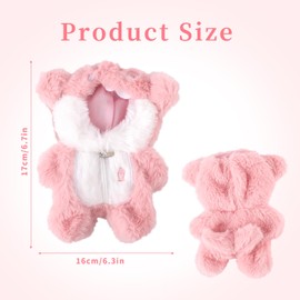 Tinoaly Clothes for Doll, Cute Pink Shark Plush Toy Clothes Stylish Outfit Accessories for 6.7in Doll Decoration Display (Cloth Only)