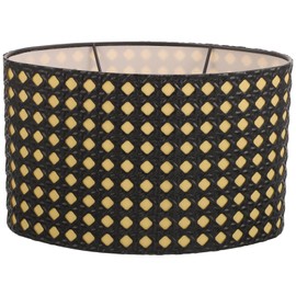 SEWACC Medium Lamp Shade Hollow Out Metal Lampshade Oval Shaped Clip On Light Cover Lamp Shade Replacement for Table Lamp and Floor Light Black