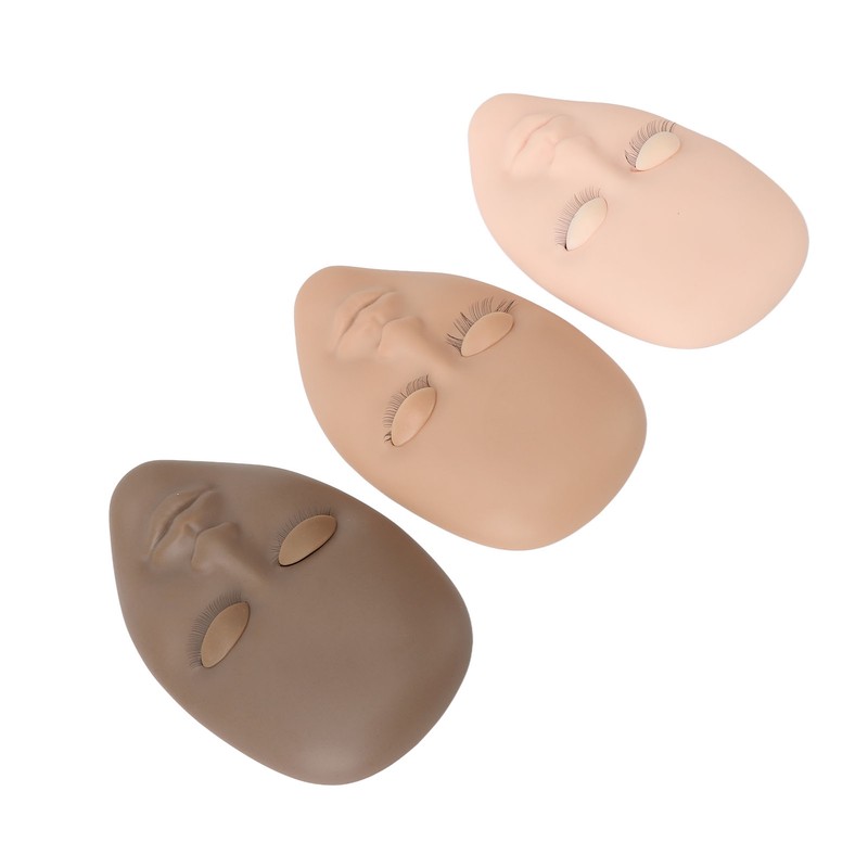 3pcs Lash Mannequin Head Eyelash Extension Practice Doll Head with
