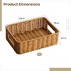 2 Pack Faux Rattan Serving Trays with Handles, Brown Plastic