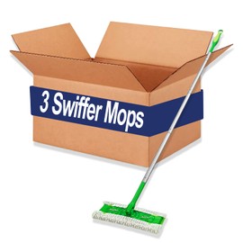 Swiffer Professional Duster Regular Sweeper Mop, 10-Inch Wide Floor Duster, Commercial Use on Hardwood, Tile or for Hand Dusting (Pack of 3)