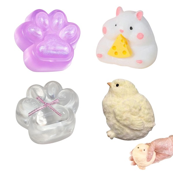 4 Pcs Taba Squishy Kit,Taba Squishy, Taba Squishy Paw, Includes