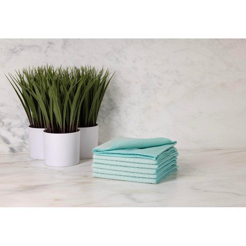 Martha Stewart Microfiber Scrub Kitchen Cloths, Polka Dot, 12 Count