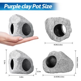 CousDUoBe 13Pcs Aquarium Hideaway Rock Cave Fish Tank Decorations quarium,Betta Toys Hideout Stones House,Safe and Non-Toxic Ceramic Fish Tank Ornaments