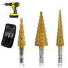3Pcs HSS Spiral Step Drill Bit, High Speed Steel Step