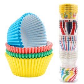 GOEDEKE Cupcake Cases,100Pcs Paper Cupcake Cases for Baking,Cupcake Cases,Baking Cups,Cupcake Cases for Baking,Mini Muffin Wrappers Cases Muffin Cups,Paper Baking Case for Coronation Party【Color Mix】