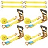LISHINE 4 Pack Car Tie Down Straps for Trailers Kit,