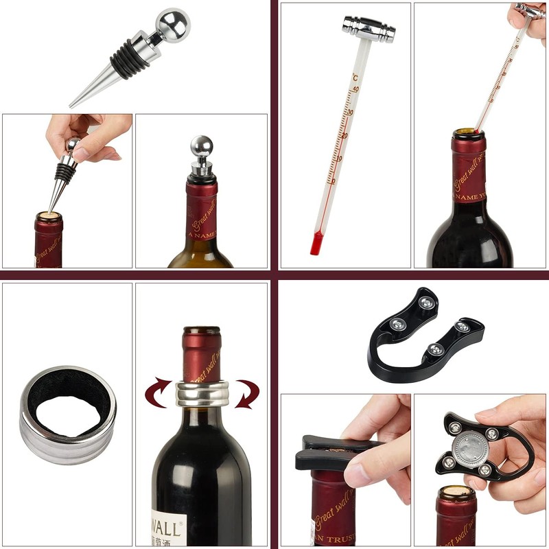 9 PCS Corkscrew Wine Opener Set, Stainless Steel Cork Screw