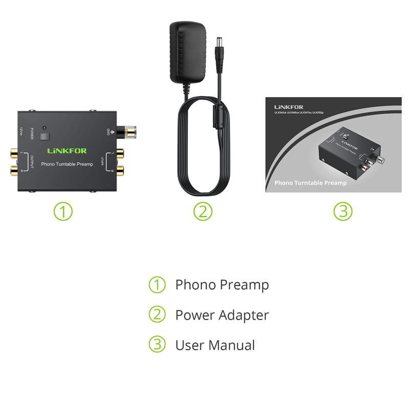 LiNKFOR Phono Turntable Preamp,PP900 Ultra-Compact Phono Preamplifier Mini Electronic Audio