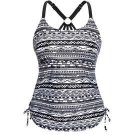 Holipick Womens Tankini Swim Top Only Tankini Bathing Suit Tops No Bottom, Printed Tribal, X-Large