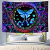 Blacklight Moth and Butterfly Tapestry,UV Reactive Mandala Tapestries Black Light