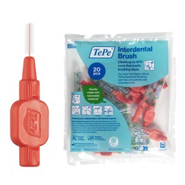 TePe Interdentalbürste, Extra Soft, Rot, 0,5 mm/ISO 2, 20 Stk., Plaque-Entfernung, effiziente Reinigung der Zahnzwischenräume, für kleine Lücken