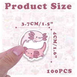 Pack of 100 Cute Axolotl Stickers, Cute Axolotl Sticker Set, Waterproof Vinyl Stickers, Graffiti Style Decals, Cute Stickers for Car, Motorcycles, Bicycle, Skateboard, Snowboard, Luggage, Laptop