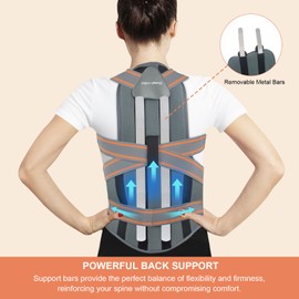 AIDY-PRO Full Back Brace Posture Corrector for Men And Women, Upper Back Support Brace Straightener Adjustable Shoulder Posture Corrector for Women Neck Hump, Hunchback, Thoracic, Spine Correctors M