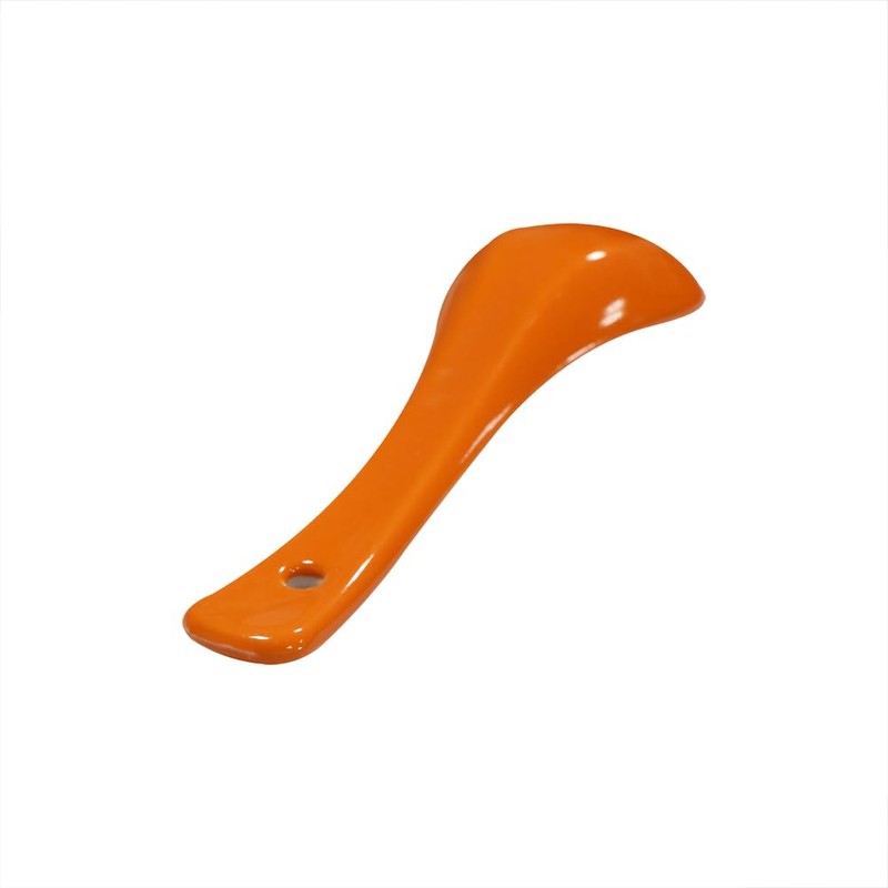 Xmomx 6 pcs Orange Soup Spoon Round-Bottom Asia Porcelain Ceramic