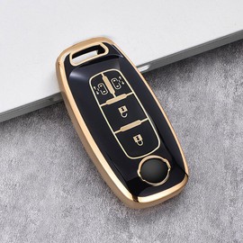 yoshinari Nissan NISSAN Dedicated Aria Sakura X-Trail T33 Series Serena Lukes Double-Sided Sliding Door Key Case Key Holder, Key Case Only, 4 Button Black