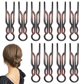 Magic Hair Pins, 10Pcs French Hair Pin Hairpin French Hairs Fork Lightweight Hairpins Elegant U Shaped Hairpin for Women and Girls