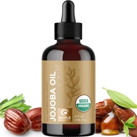Organic Jojoba Oil Cold Pressed Unrefined - 100% Pure Organic Certified Oil for Skin Hair & Nails - Organic Skin Care & Natural Beauty DIY Carrier Oil - Dermatologist Tested & Non GMO (4 Fl Oz)
