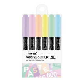 Artbox/OfficeQ Edding Super Highlighter 600 6-Color Set Pastel / 아트박스오피스큐 에딩슈퍼 형광펜 600 6색 세트 파스텔