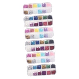 Healeved 6sets Shiny Glitter Nail Sequins Paillette for Manicure Art for Body Makeup and Scrapbooking Includes Each of Styles