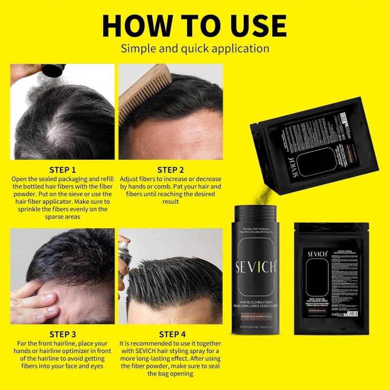 Sevich Micro Fibras Naturales Sustituto Cabello Full 100g