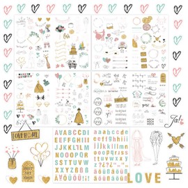 Magiho® Wedding Guest Book (266 Designs) German Stickers Wedding, Bullet Journal Accessories, Sticker Photo Album or Guest Book, Beautiful Aesthetic Stickers for Photo Album Wedding