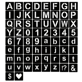 YEAJON 2.5 Inch Letter Stencils Symbol Numbers Craft Stencils, 66 Pcs Reusable Plastic Alphabet Templates for Painting on Wood, Wall, Fabric, Rock, Glass, Chalkboard, Signage, DIY Art Projects