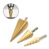 3Pcs Step Cone Drill Bit 6.35mm Hex Shank High Speed