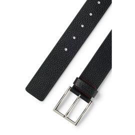 HUGO Giaspo-Gr Sz40 Men's Grained Leather Belt with Embossed Logo on the Loop, Black 1