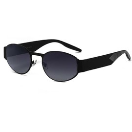 Retro Pilot Aviator Sunglasses for Men & Women | UV400 Polarized Unisex Shades with TAC Lens | Lightweight Metal Frame Vintage Eyewear for Driving, Outdoor & Fashion (Matte black, Gradient Grey)