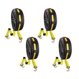 Mytee Products 4 Pack 2" x 16" Replacement Over The Tire Strap w/ 2 Swivel Hooks I 10,000 lbs Breaking Strength, (No Ratched)