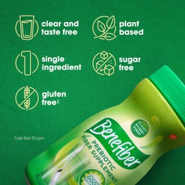 Benefiber Daily Prebiotic Fiber Supplement Powder for Digestive Health, Daily Fiber Powder, Unflavored -  Servings (. Ounces)