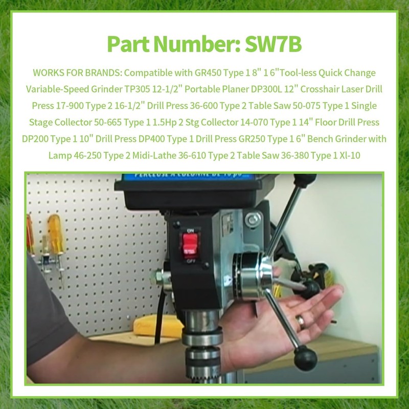 Thaekuns SW7B On-Off Toggle Switch 2 Prong for Table Saws