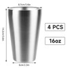 6PCS Stainless Steel Cups 16 oz, Double Wall Vacuum Insulated
