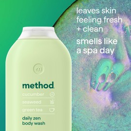 Method Daily Zen Body Wash shower gel, Cucumber, Seaweed, Green Tea Scent. 532ml