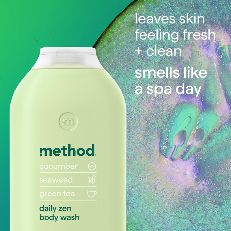 Method Daily Zen Body Wash shower gel, Cucumber, Seaweed, Green