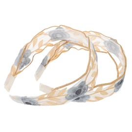 Outanaya 2pcs Embroidered Floral Headbands for Women Vintage Lace Wide Hairbands for Spring Fashion Face Washing and Spa Days Hair Accessories for Teachers