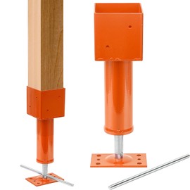 Lasnten 2 Pcs 4.5x4.5 Screw Jack Post 14.5" - 18.5" Height Range 24700 lbs Load Capacity Adjustable Temporary House Jacks for Leveling Flooring Basement Shore Beams Foundation Repair(Orange)